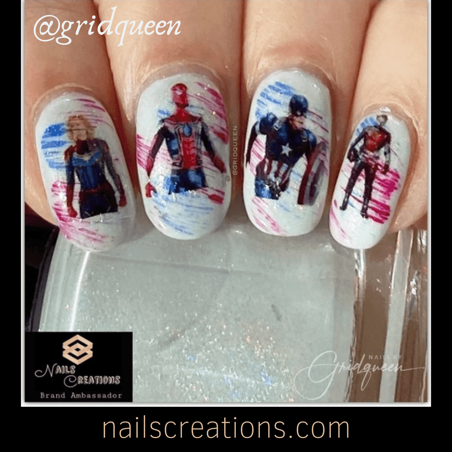 Avengers Thor, Captain America, Iron Man Assorted Nail Decals Stickers Water Slides Nail Art - Nails Creations