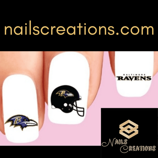 Baltimore Ravens Football Assorted Nail Decals Stickers Waterslide Nail Art Design - Nails Creations