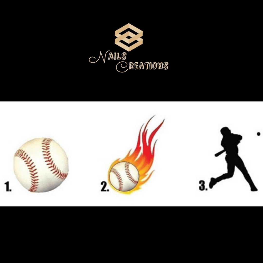 Baseball, Flames or Player Nail Decals Stickers Waterslide Nail Art Design - Nails Creations