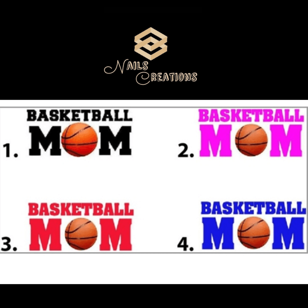 Basketball Mom Nail Decals Stickers Waterslide Nail Art Design