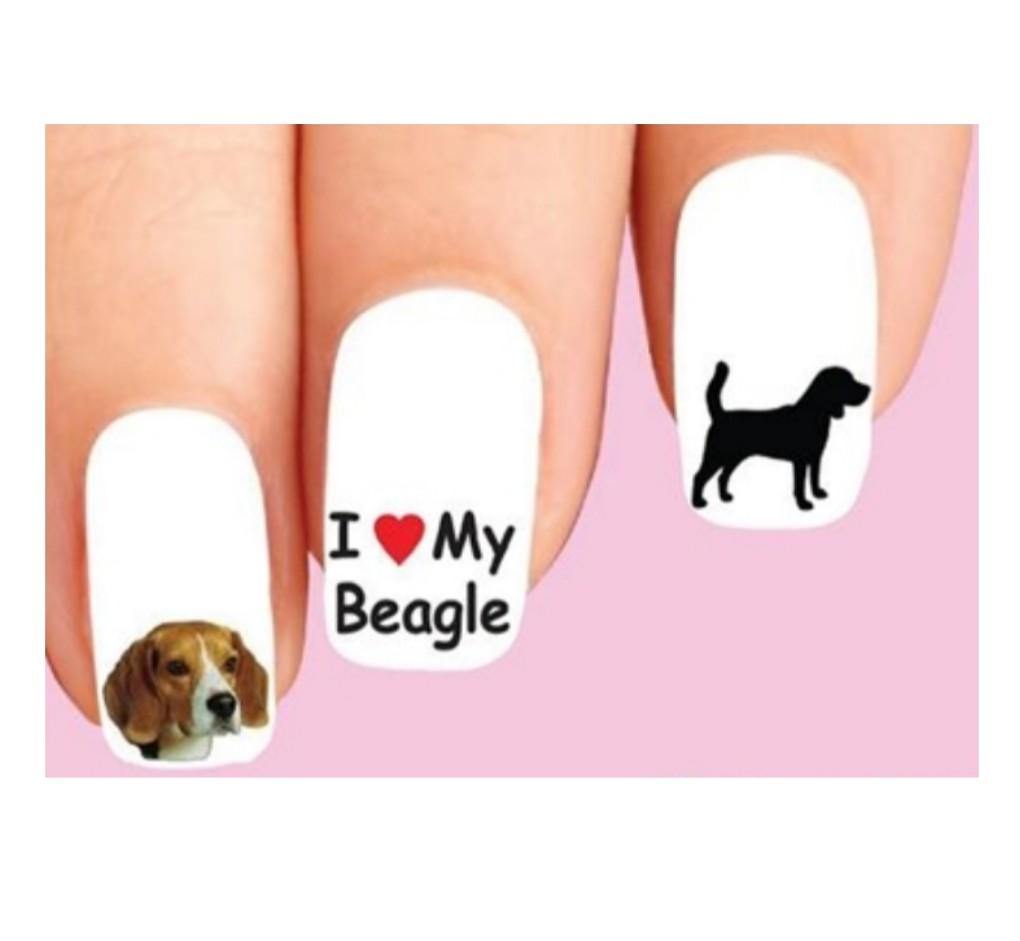Beagle Assorted Dog Nail Decals Stickers Water Slides Nail Art - Nails Creations