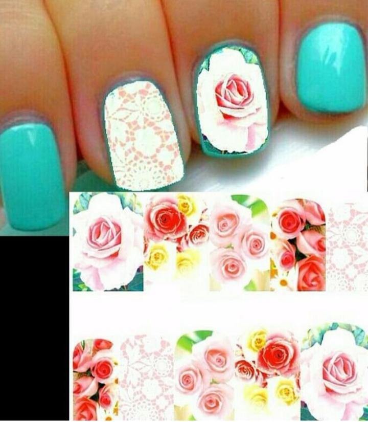 Beautiful Pink Flowers Waterslide Nail Decals - Nails Creations