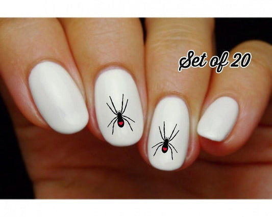 Black Widow Spider with Heart Nail Decals Stickers Water Slides Nail Art - Nails Creations