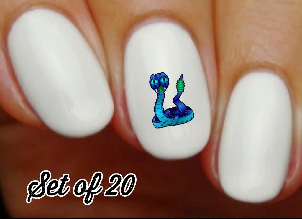 Blue Rattlesnake Nail Decals Stickers Water Slides - Nails Creations
