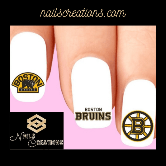 Boston Bruins Hockey Assorted Nail Decals Stickers Waterslide Nail Art - Nails Creations