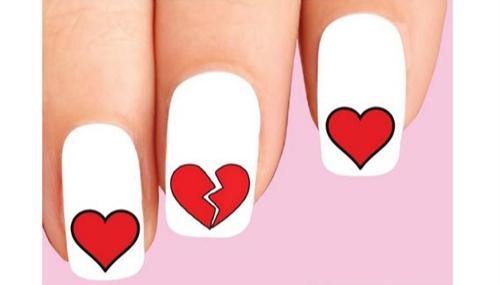 Broken Heart Waterslide Nail Decals - Nails Creations