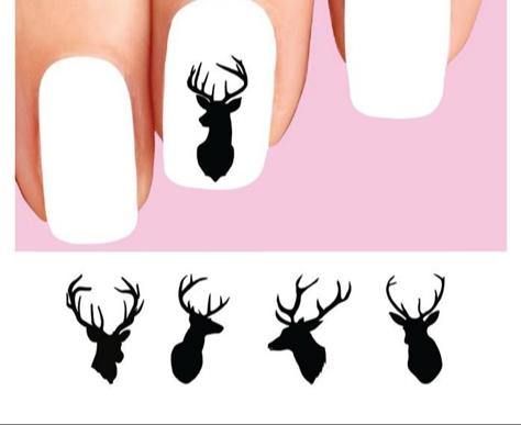 Buck Stag Deer Silhouette Assorted Waterslide Nail Decals - Nails Creations