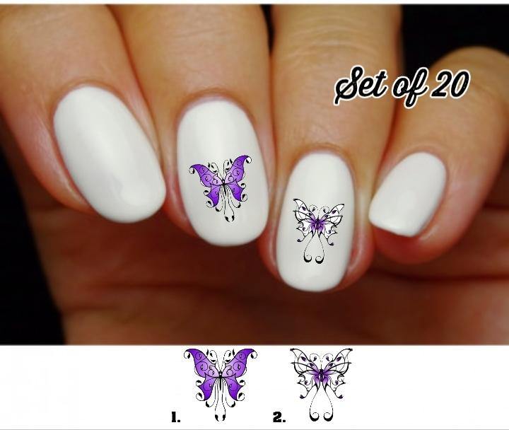 Butterfly Nail Decals Stickers Water Slides Nail Art - Nails Creations
