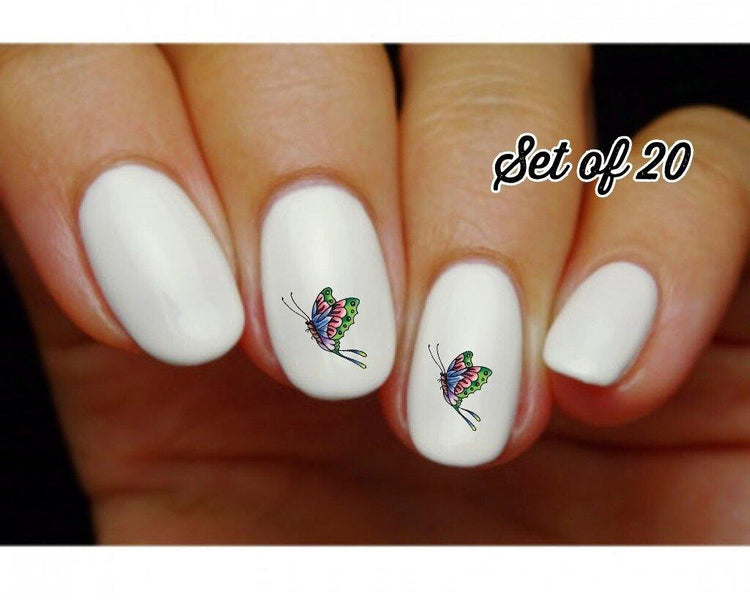 Butterfly Tattoo Nail Decals Stickers Water Slides Nail Art - Nails Creations