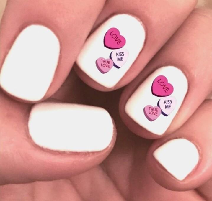 Candy Conversation Hearts Waterslide Nail Decals - Nails Creations