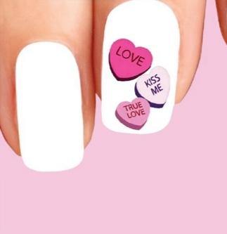 Candy Conversation Hearts Waterslide Nail Decals - Nails Creations