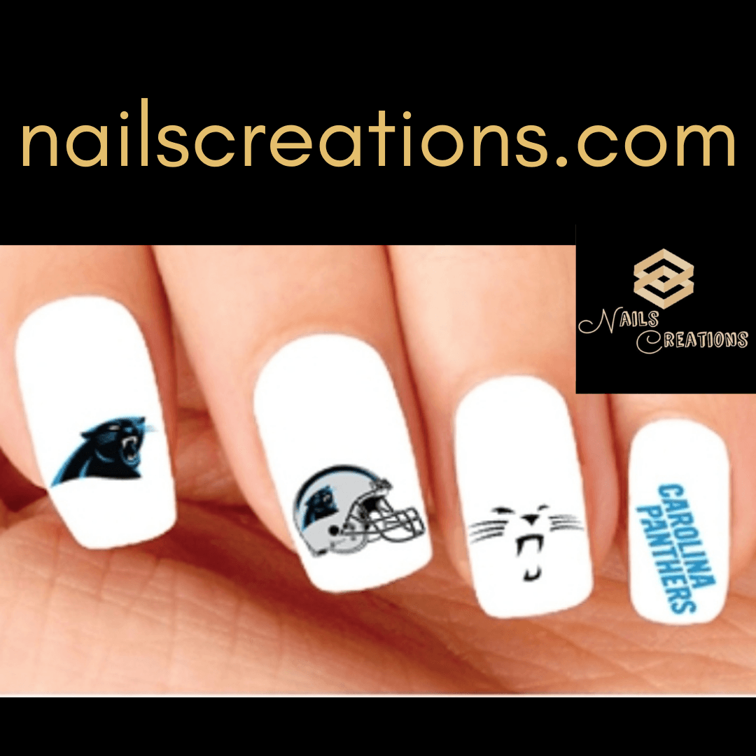 Carolina Panthers Football Assorted Nail Decals Stickers Waterslide Nail Art Design - Nails Creations
