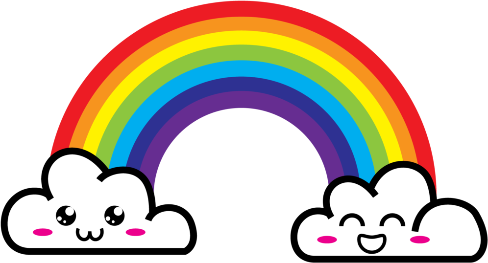 Cartoon Rainbow Nail Art Waterslide Decals Stickers - Nails Creations