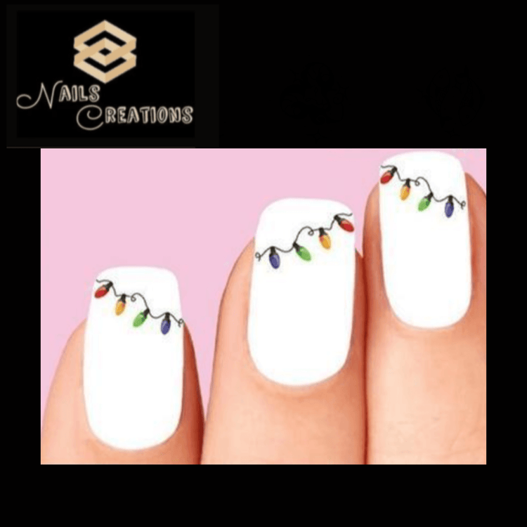 Christmas Holiday Lights Waterslide Nail Decals - Nails Creations