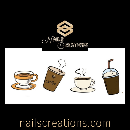 Coffee Cup Drinks Assorted Waterslide Full Nail Decals - Nails Creations