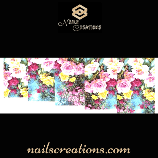 Colorful Floral Waterslide NailDecals A103 - Nails Creations