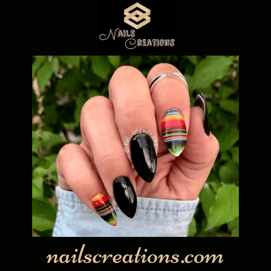 Colorful Mexican Blanket Serape Zerape Full Nail Decals Stickers Water Slides Nail Art - Nails Creations