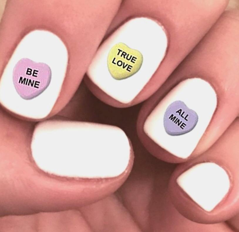 Conversation Candy Hearts Assorted Waterslide Nail Decals - Nails Creations