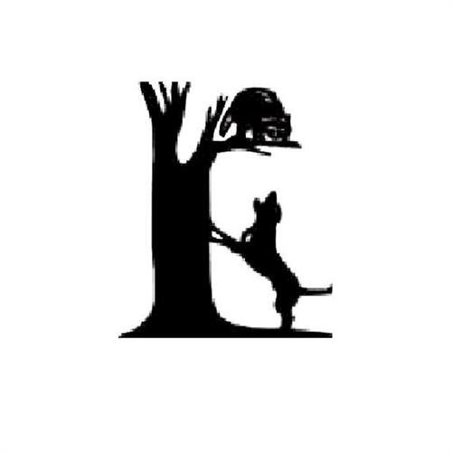 Coonhound Hunting Raccoon Tree Silhouette Waterslide Nail Decals