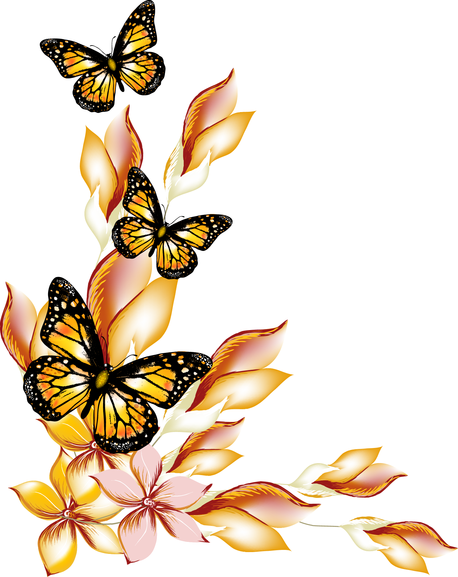 Cute Butterflies and Flowers Designs - Nail Art Waterslide Decals - Nails Creations - Nails Creations