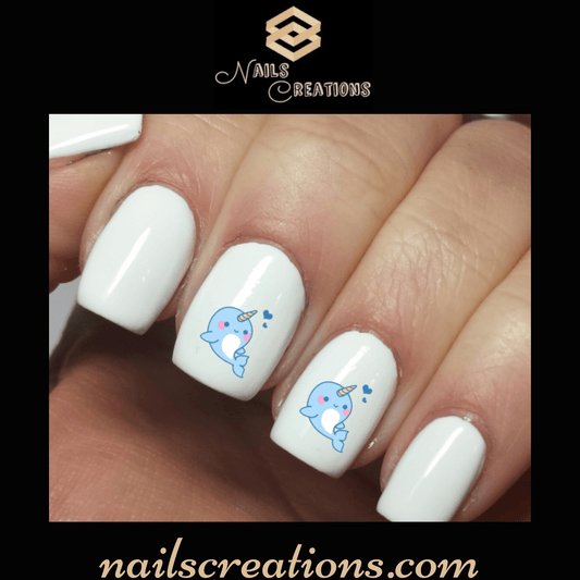 Cute Unicorn of the Sea - Nail Art Waterslide Decals - Nails Creations - Nails Creations