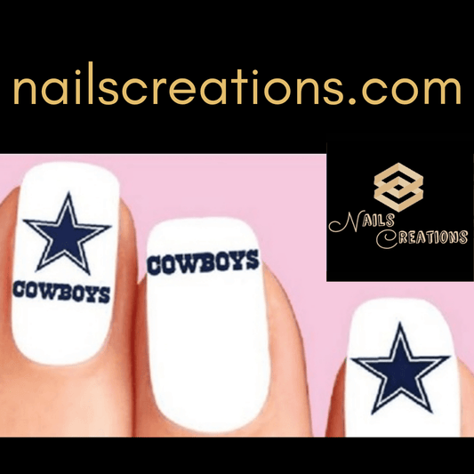 Dallas Cowboys Football Assorted Nail Decals Stickers Waterslide Nail Art Design - Nails Creations