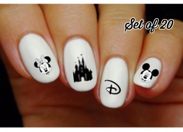 Disney Vacation, Castle, Minnie & Mickey Assorted Nail Decals Stickers Water Slides Nail Art - Nails Creations