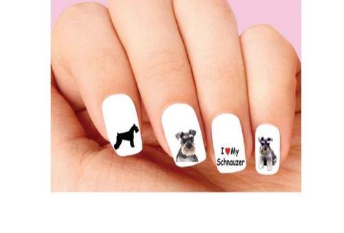 Schnauzer Assorted Waterslide Nail Decals
