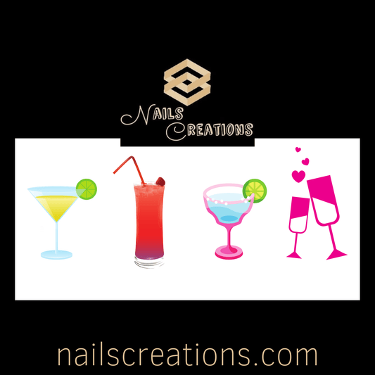 Drinks Cocktails Waterslide Full Nail Decals - Nails Creations
