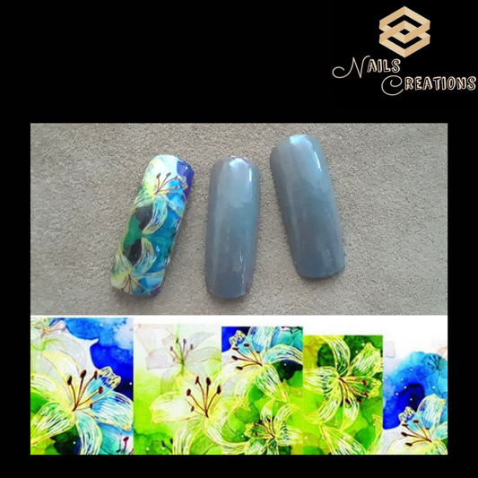 Floral Design Full Nail Art Waterslide Decals - Nails Creations