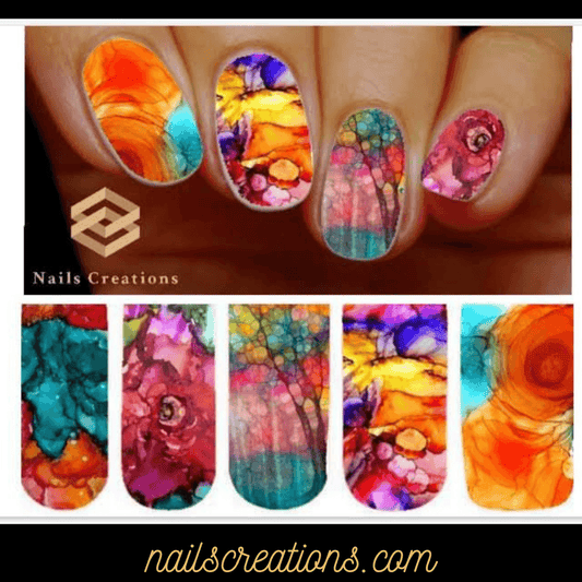 Floral Nail Art Full Waterslide Decals NC - 1002 - Nails Creations