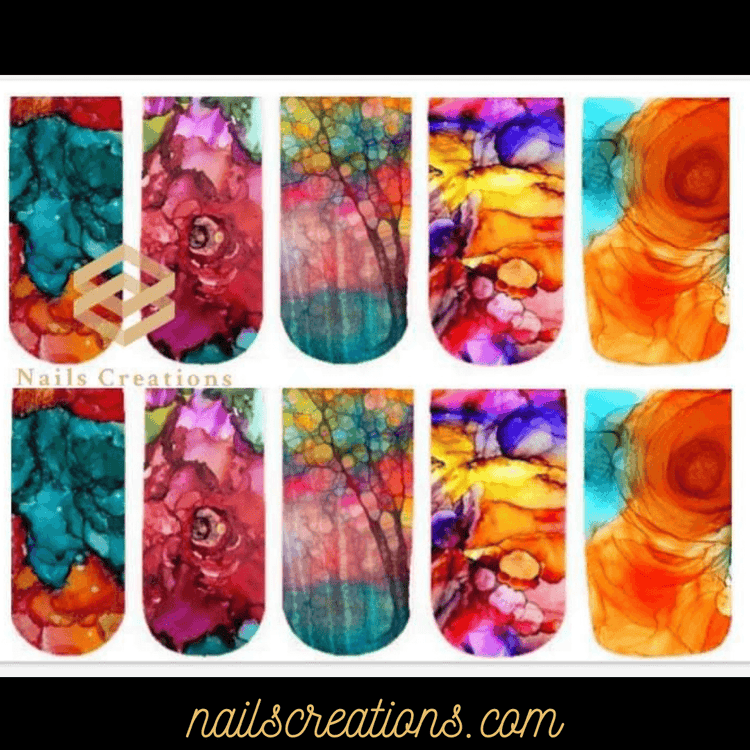 Floral Nail Art Full Waterslide Decals NC - 1002 - Nails Creations