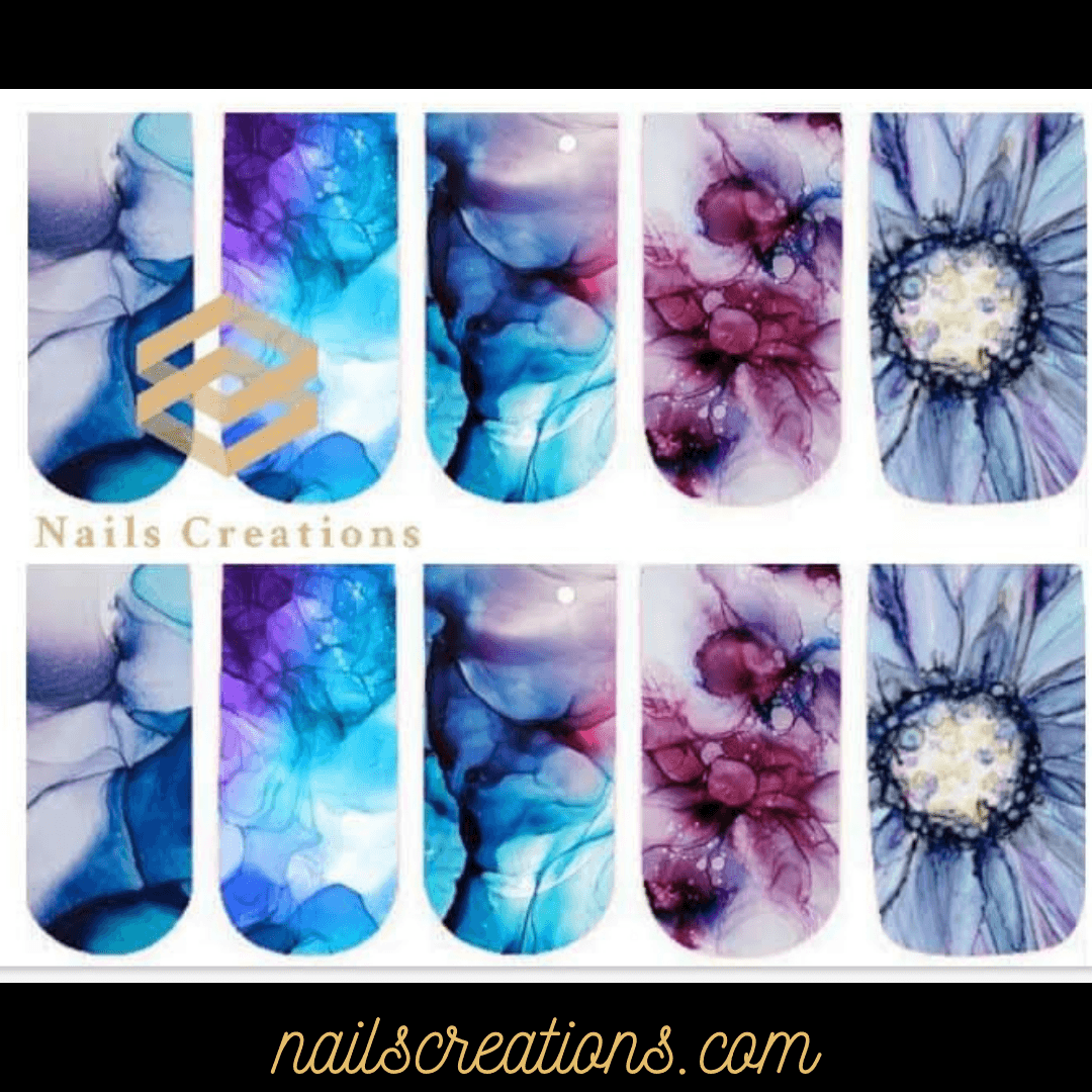 Floral Nail Art Full Waterslide Decals NC - 1003 - Nails Creations