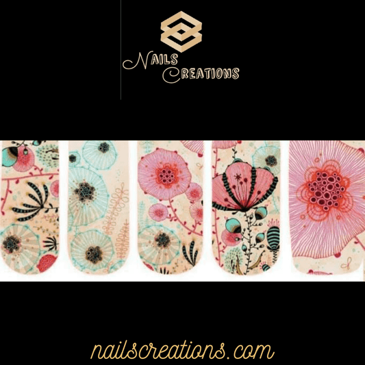 Floral Nail Art Full Waterslide Decals NC - 1004 - Nails Creations