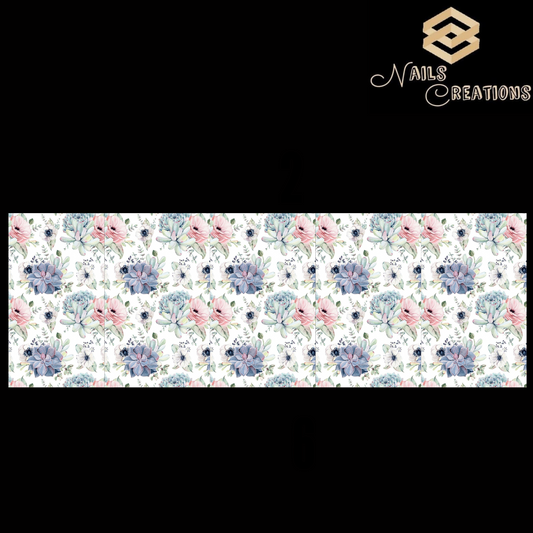 Floral Pattern Design Full Nail Art Waterslide Decals - Nails Creations