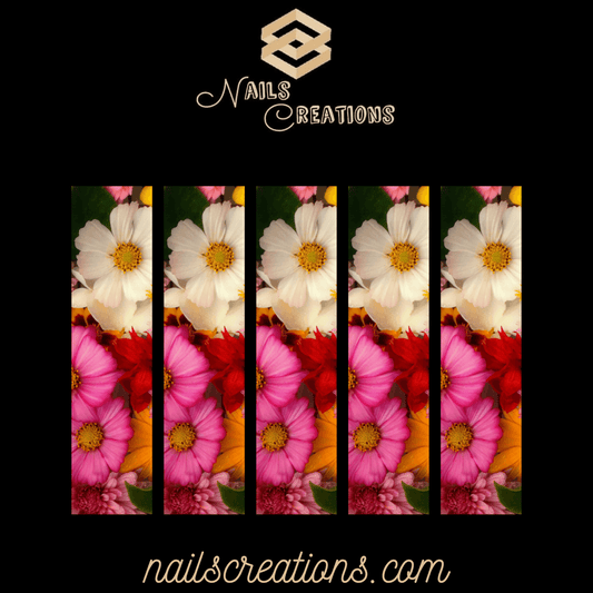 Floral X-Long Full Waterslide Nail Decals - Abstract Design - Nails Creations