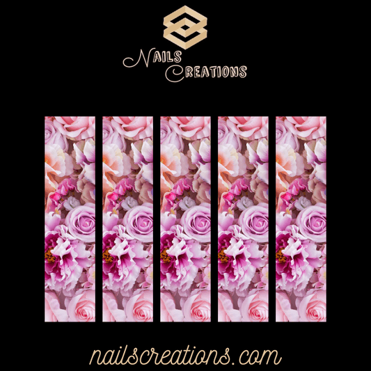 Floral X-Long Full Waterslide Nail Decals - Flowers Design - Nails Creations
