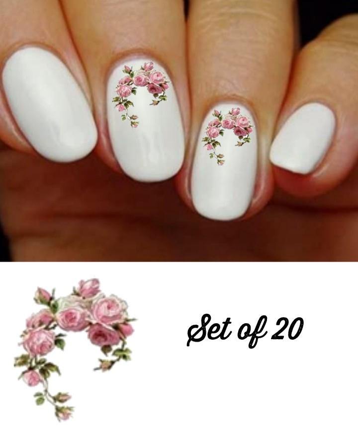 Flower Nail Decals Stickers Water Slides Nail Art
Victorian Pink Roses - Nails Creations