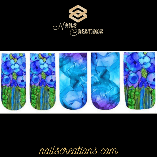Flowers Nail Art Full Waterslide Decals NC - 1001 - Nails Creations