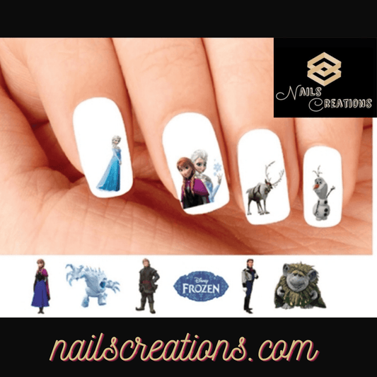 Frozen Anna Elsa Olaf Kristoff Assorted Nail Tattoo Water Slide Decals - Nails Creations