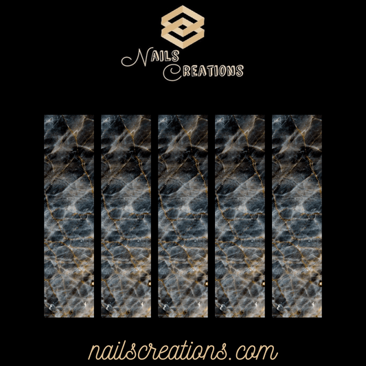 Grey Marble X-Long Full Waterslide Nail Decals - Abstract Design - Nails Creations