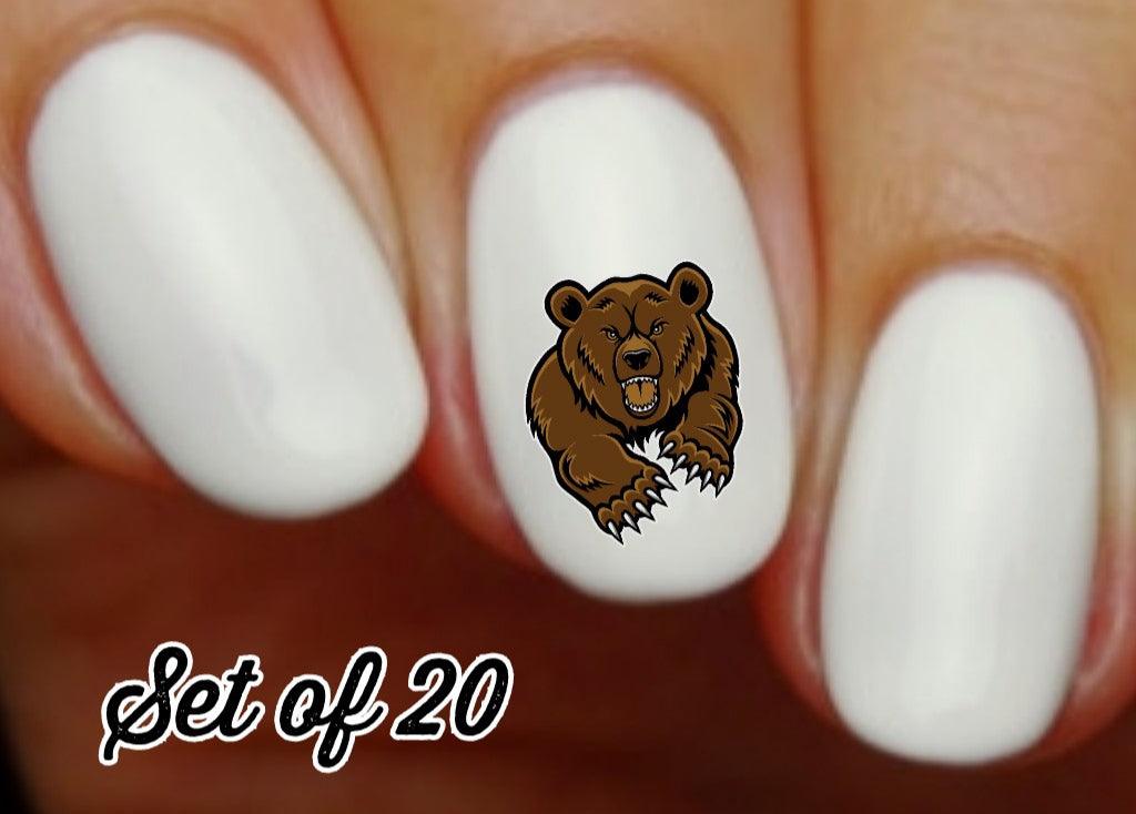 Grizzly Bear Nail Decals Stickers Water Slides Nail Art - Nails Creations