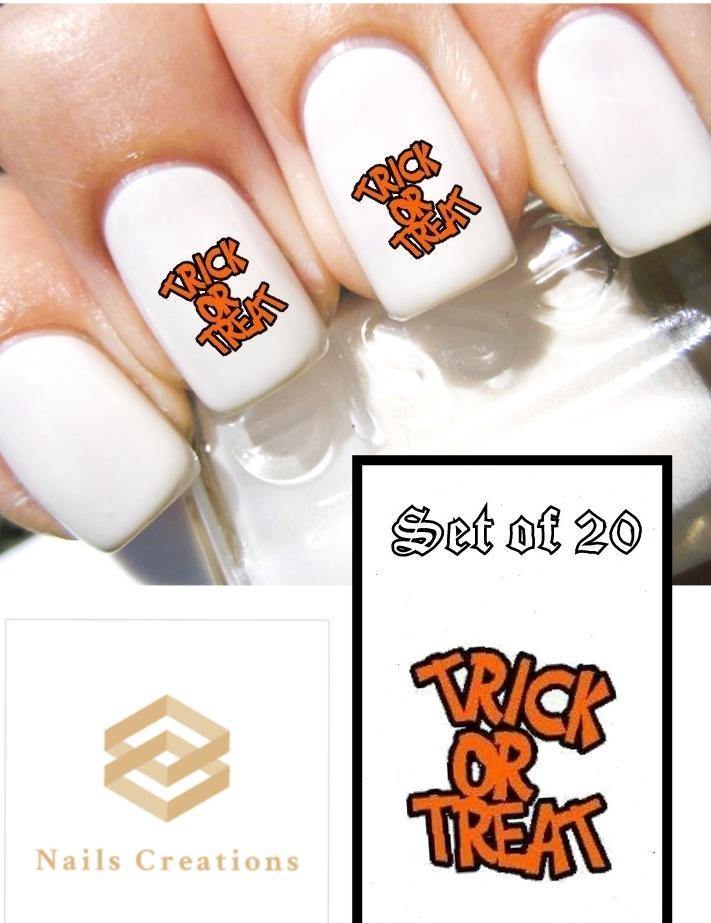 Halloween Trick or Treat Nail Decals Stickers Water Slides Nail Art - Nails Creations