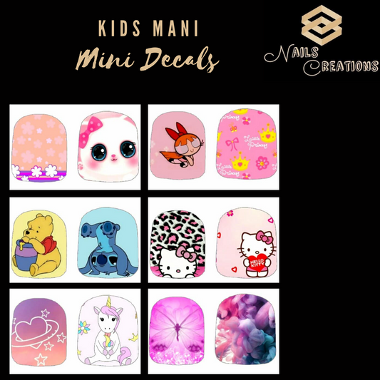 Kids Mani Mini Decals Full Nail Art Waterslide Decals - Nails Creations
