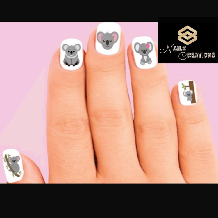 Koala Assorted Set of 20 Waterslide Nail Decals - Nails Creations