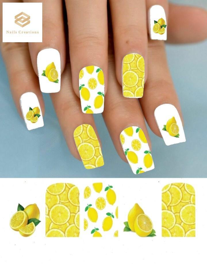 Lemons Assorted Set of 10 Full Waterslide Nail Decals - Nails Creations