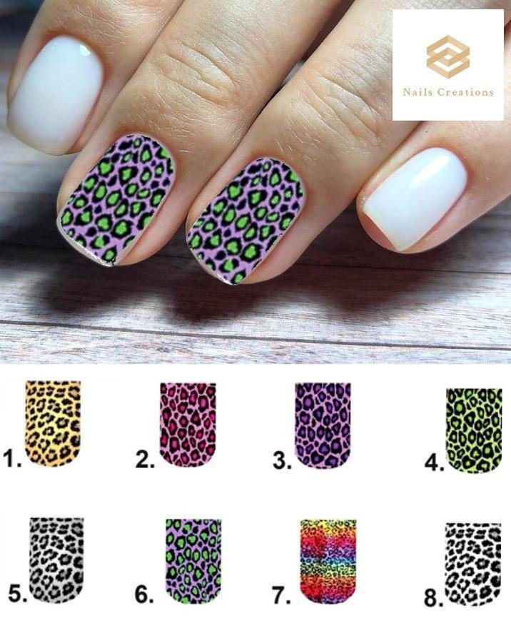 Leopard Full Nail Decals Stickers Water Slides Nail Art - Nails Creations