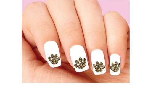 
Leopard Print Paw Waterslide Nail Decals