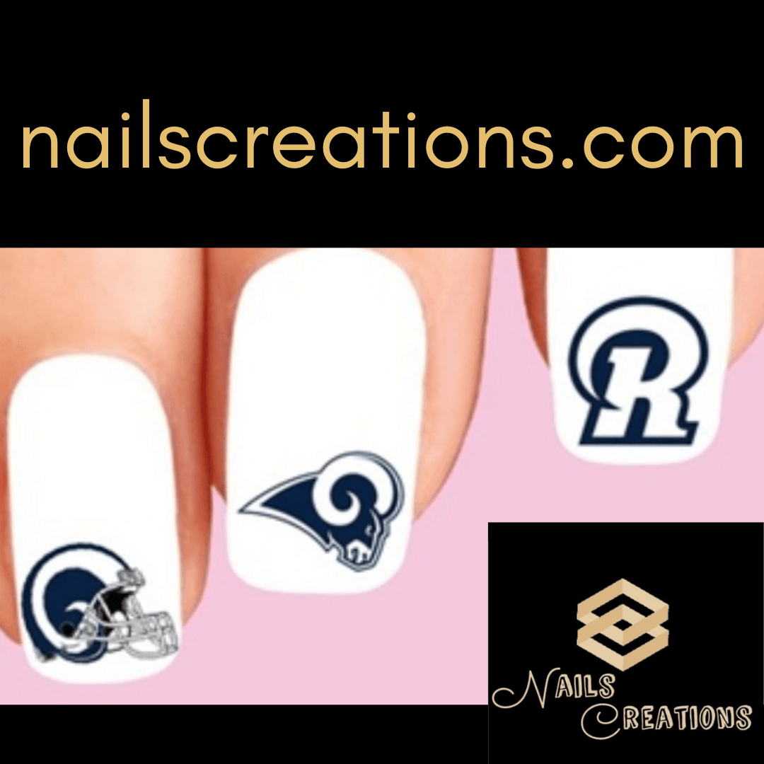 Los Angeles Rams Football Assorted Nail Decals Stickers Waterslide Nail Art Design - Nails Creations