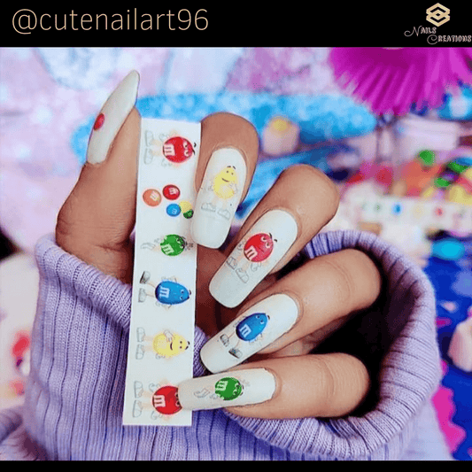 M & M's Assorted Nail Decals Stickers Waterslides Nail Art - Nails Creations